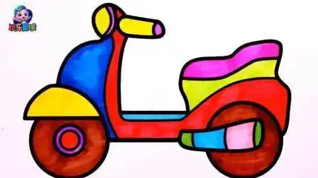 幼儿绘画代步工具电动车简笔画电动车绘画过程图电动车简笔画