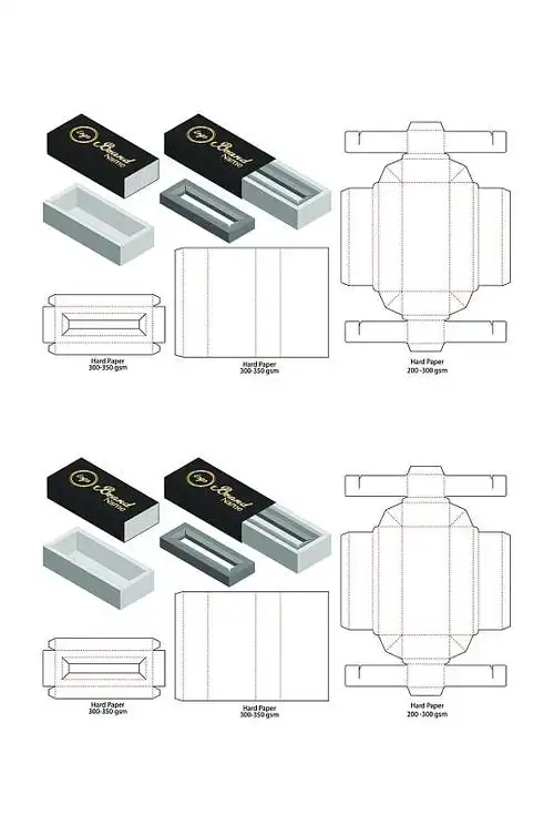 创意甜品纸箱刀模包装盒展开图