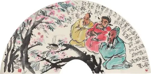 4085桃园三结义镜心设色纸本