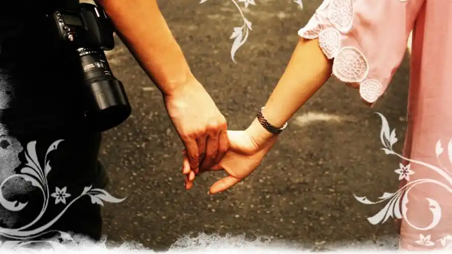 浪漫牵手,高清壁纸图片,矢量图-回车桌面