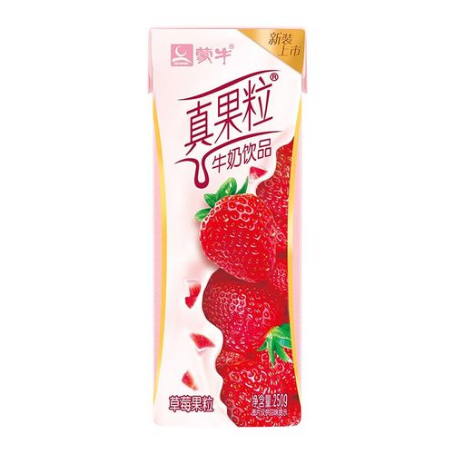 蒙牛真果粒牛奶饮品草莓果粒250ml12盒