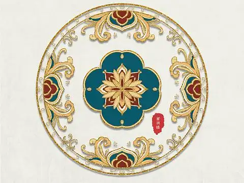 08原创纹样设计61烫金镂空圆形适合纹样