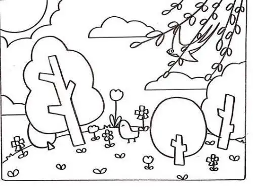 春天野外简笔画