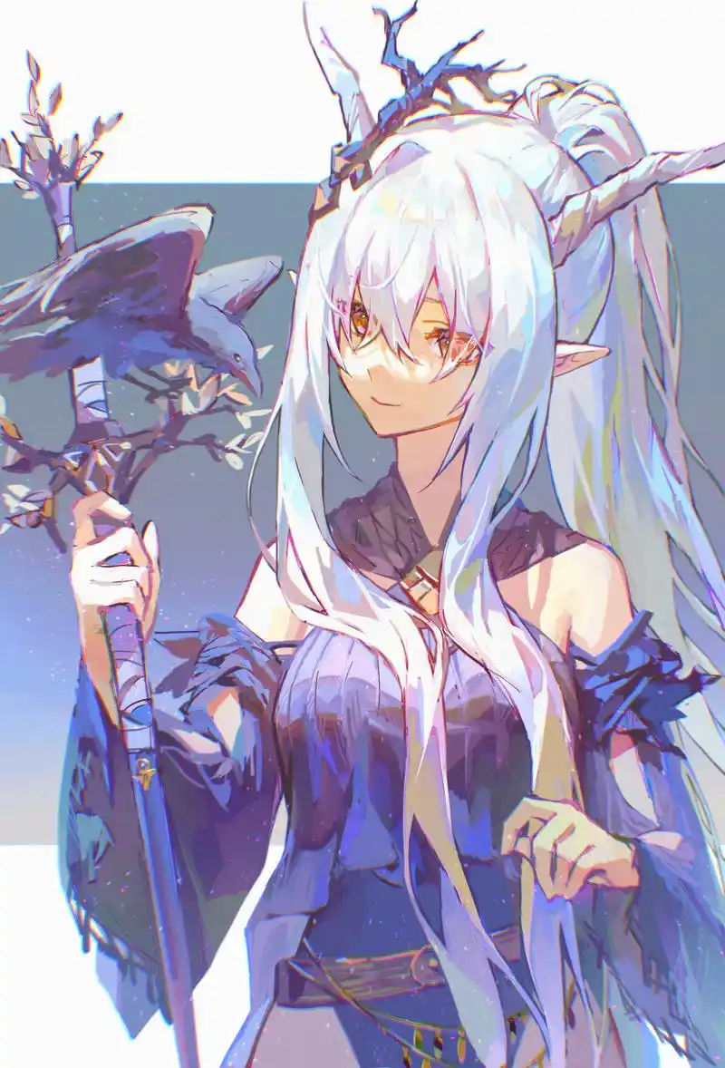 明日方舟#  仇白,夕,闪灵 画师:白花花