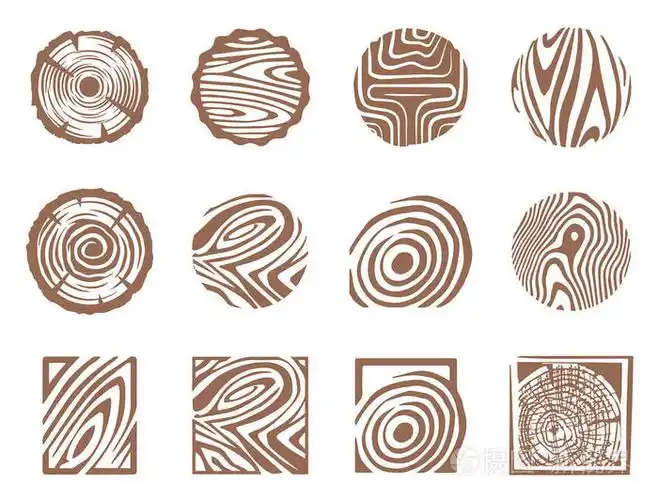 向量抽象木头纹理例证的手绘剪影在白色背景插画-正版商用图片1933a0