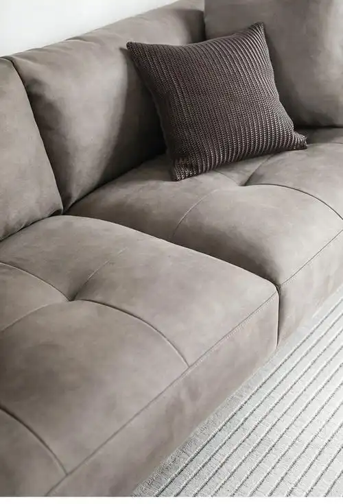 北欧表情/chel科技布布艺沙发意式客厅简约现代小户型# 褐灰色 多人位