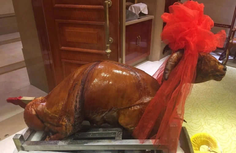 舌尖上的非遗|阿拉善烤全羊:皮酥肉嫩 肥而不腻_腾讯新闻