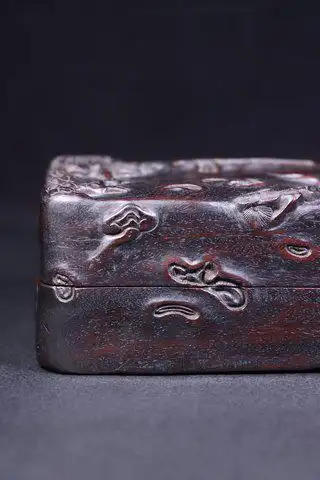 回流老紫檀木整木雕文房盒