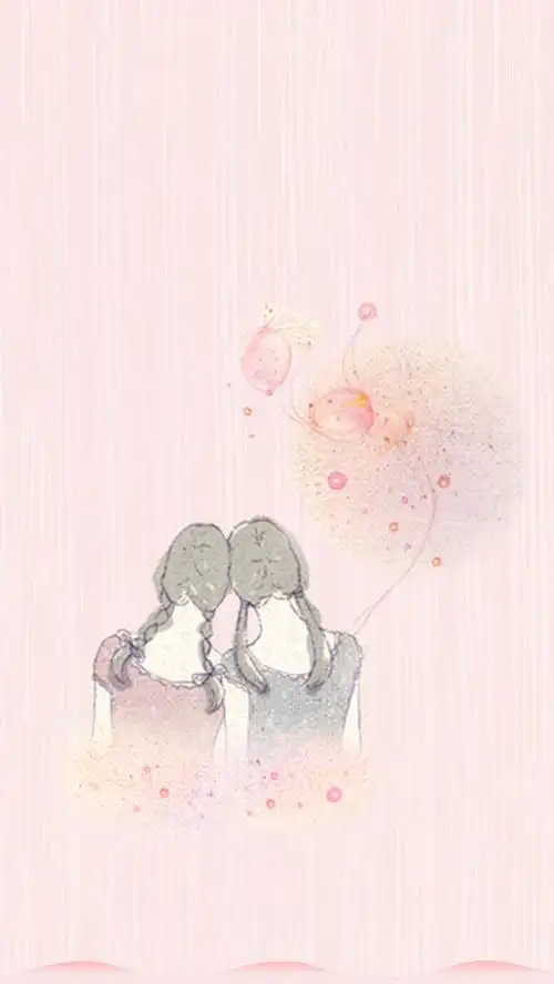 粉色最佳闺蜜友谊h5背景素材