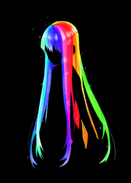 把图片背景色改成黑色,然后头发的颜色改成渐变的动态图可以吗?谢谢!