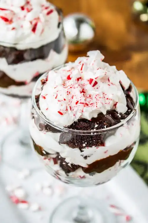 candy cane brownie trifle from the food charlatan