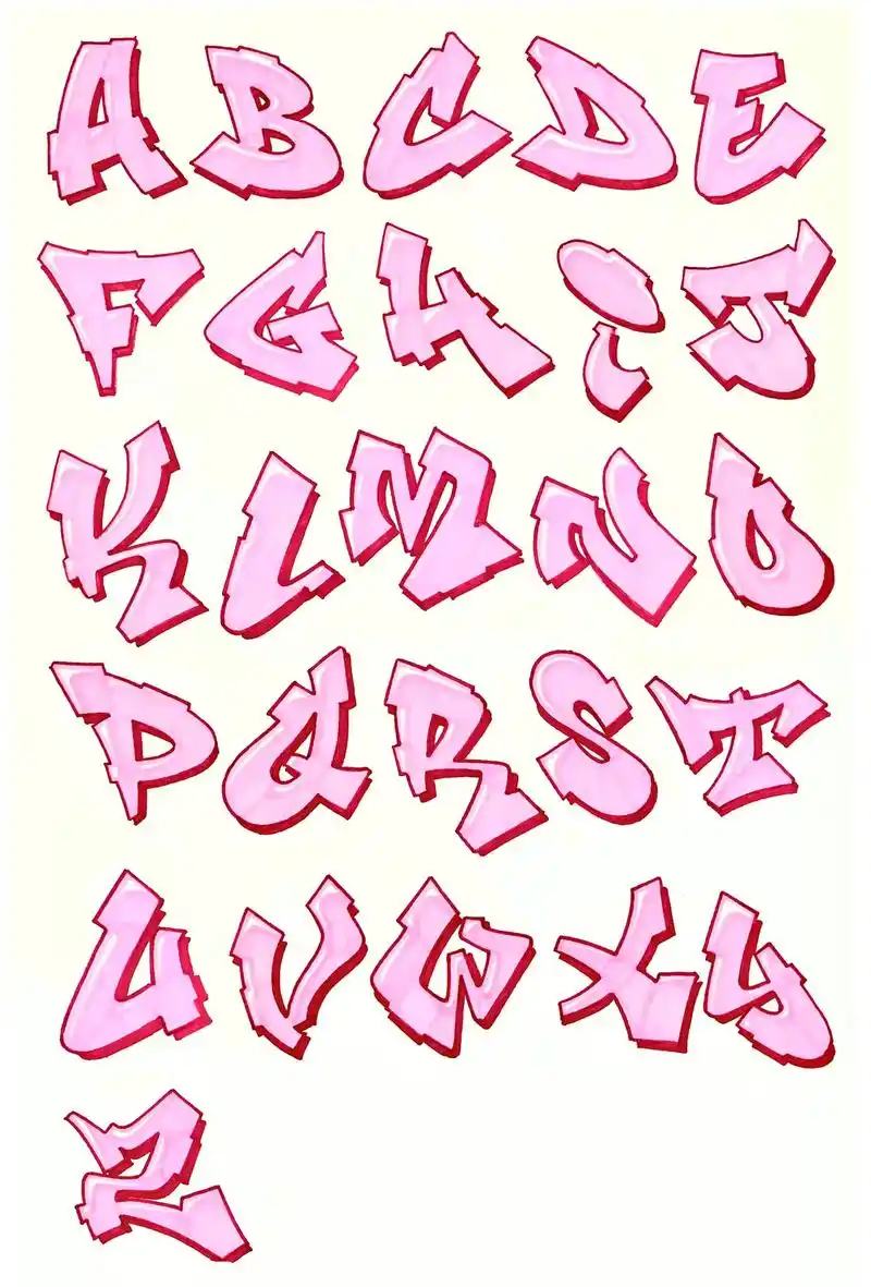 涂鸦字母表(新手必看)  old school 字体非常经典 - 抖音