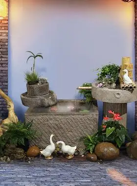 庭院装饰假山流水摆件循环水水缸