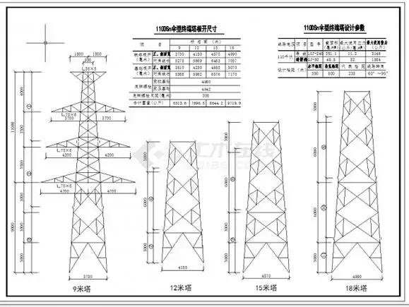 某地35kv铁塔图块cad图纸
