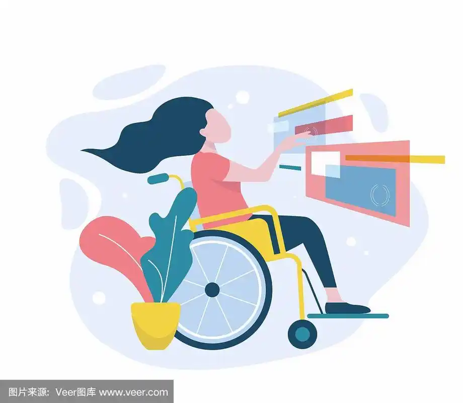 坐在轮椅上的残疾女孩