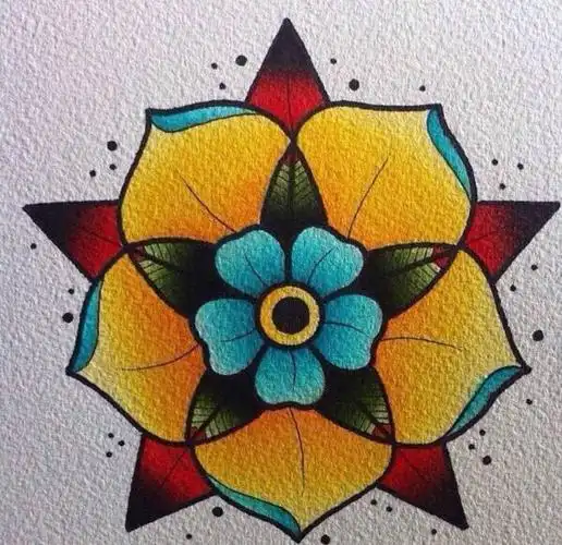 曼陀罗花朵纹身素材