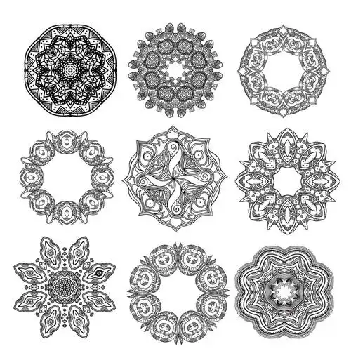 精美装饰花纹设计矢量素材对称花纹