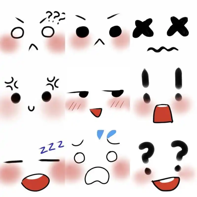 头像‖表情简笔画 今天外面风好大,我好害怕万一别人都被刮走了,就我