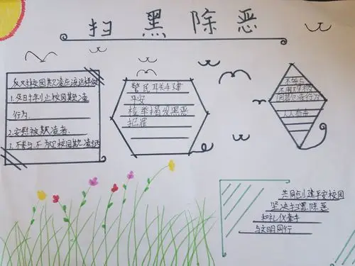 肖家一小开展"扫黑除恶" 手抄报主题活动