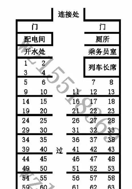 列车k火车座位分布图