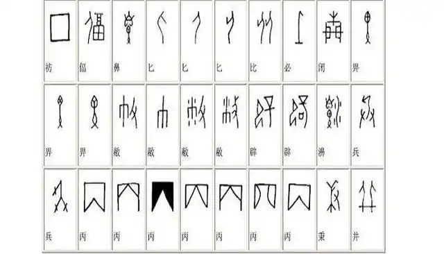 二年级甲骨文汉字对照表