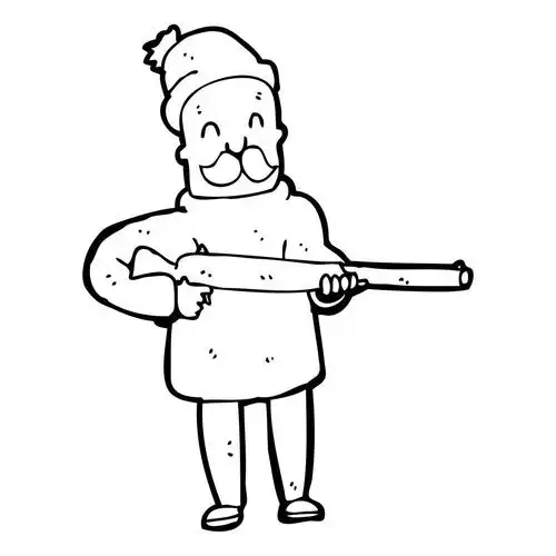 卡通猎人,向量,在白色背景上的卡通猎人