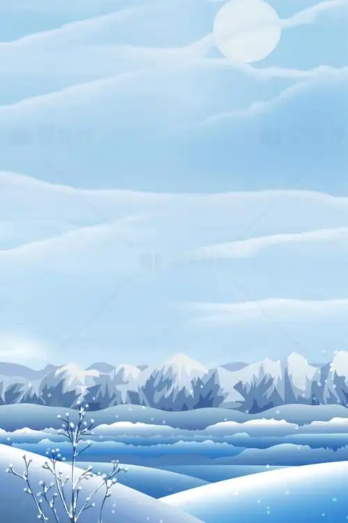 冬季雪景插画背景图片素材