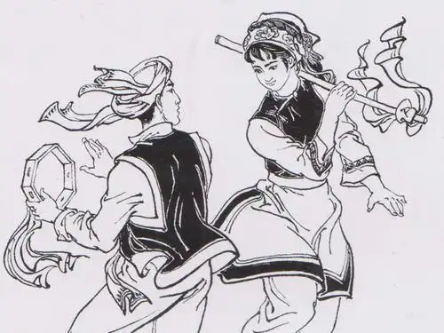 白族族人物简笔画