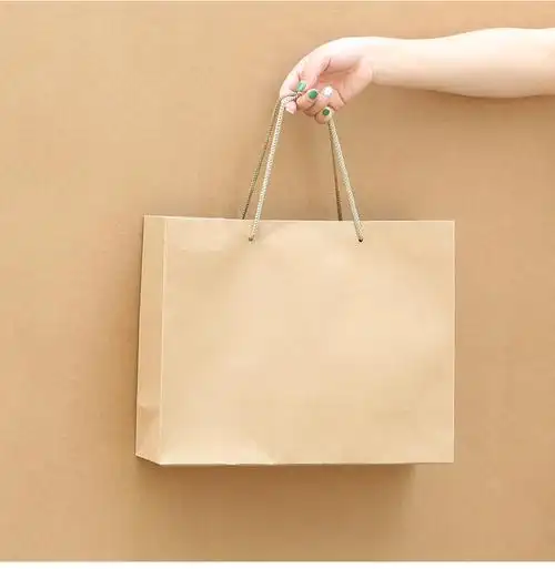 加厚250g牛皮纸礼品袋纸质手提袋纸袋现货纯色空白礼物包装袋子小号