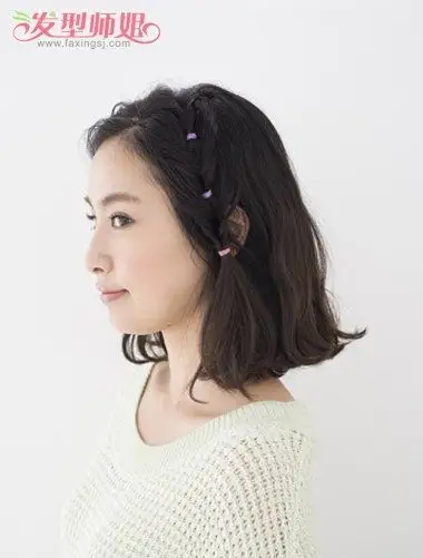 学生短发无刘海扎头发 无刘海俏皮学生扎发_发型师姐