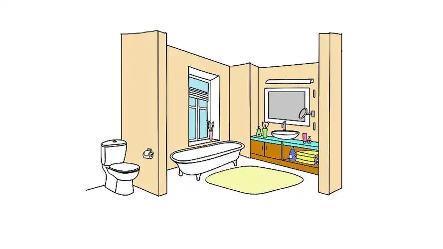 卫生间废纸简笔画卡通