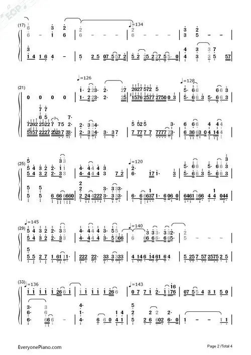 break up-数码宝贝02装甲进化插曲双手简谱预览2