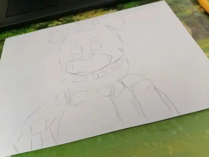 (渣画)fnaf || 弹丸论破 黑白弗莱迪