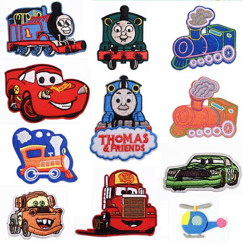 儿童卡通托马斯火车飞机小汽车毛衣布贴衣服装饰补丁贴刺绣贴花