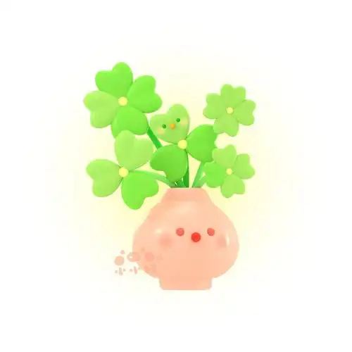 四叶草卡通头像c4d3d建模原创