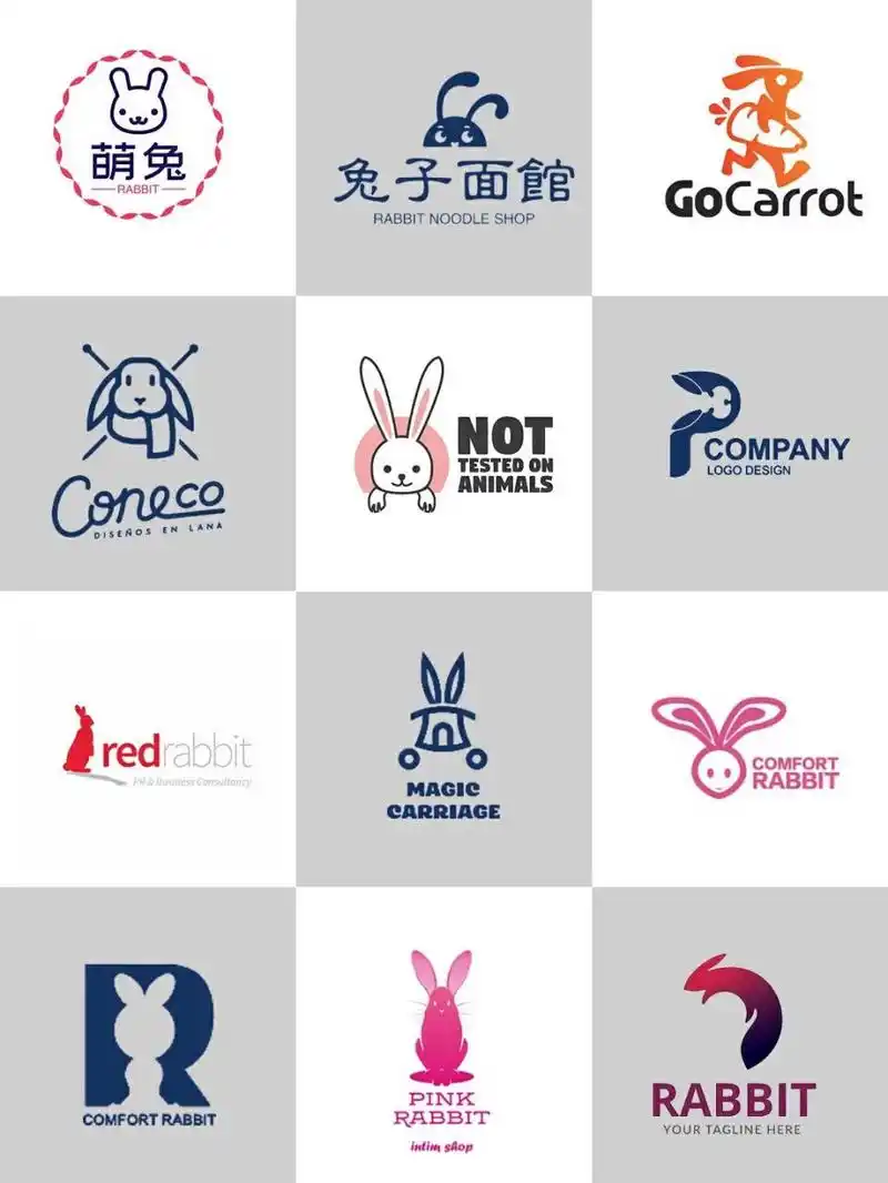 24款兔子logo合集|灵感爆发 收集了一波兔子logo.