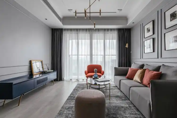 漳州装修设计康格斯花园135平方米三居轻奢北欧风格室内家装案例效果