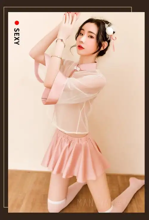 曼烟性感情趣内衣女透视薄纱古风旗袍复古开叉短裙sm民国角色扮演激情