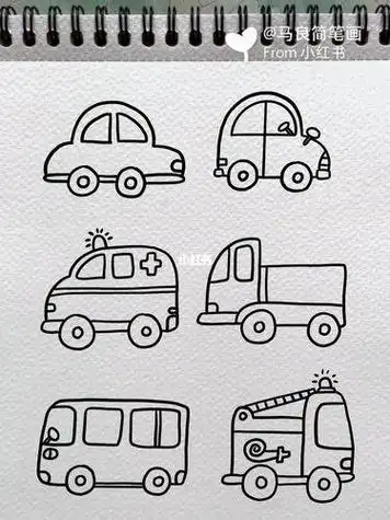 小汽车的儿童画画简笔画