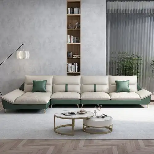 梵宜意式极简布艺沙发北欧现代客厅简约拼色免洗科技布沙发组合