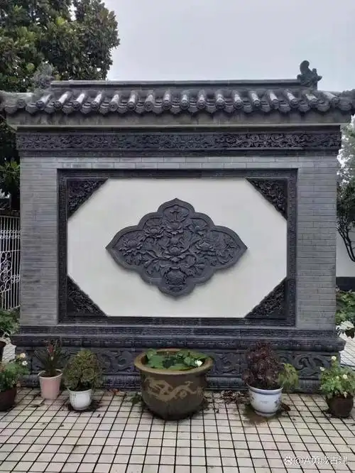 新中式仿古影壁墙仿古青瓦施工