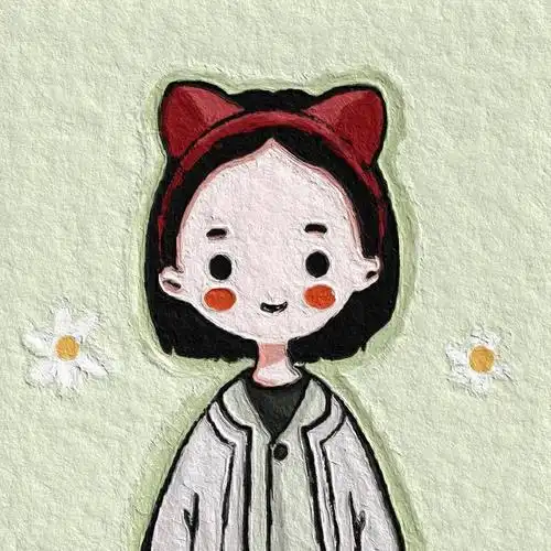 油画风女生微信头像