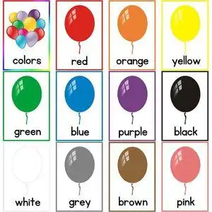 英语color颜色闪卡12张儿童单词卡英文语言启蒙认知色彩教学用具