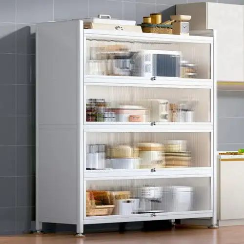 蜂贝fengbei厨房橱柜置物架落地多层碗柜餐边柜家用多功能储物柜靠墙