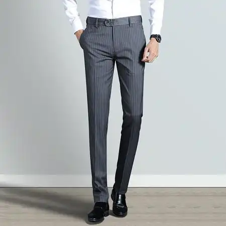 汤河之家西裤男修身西服裤子商务休闲直筒正装男士上班四季韩版薄款