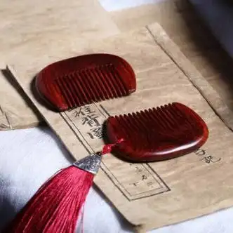 谭木匠印度小叶紫檀木梳子防静电小木梳子手工精雕木梳头梳发梳生