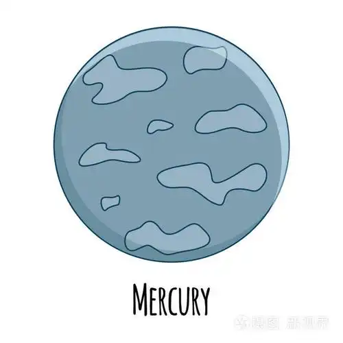 插画 卡通水星星球.在白色 b 上隔离的矢量插图.eps