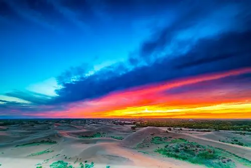 库布齐沙漠晚霞 br />