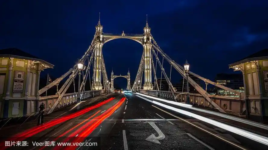 伦敦,艾伯特桥,水,天空,水平画幅