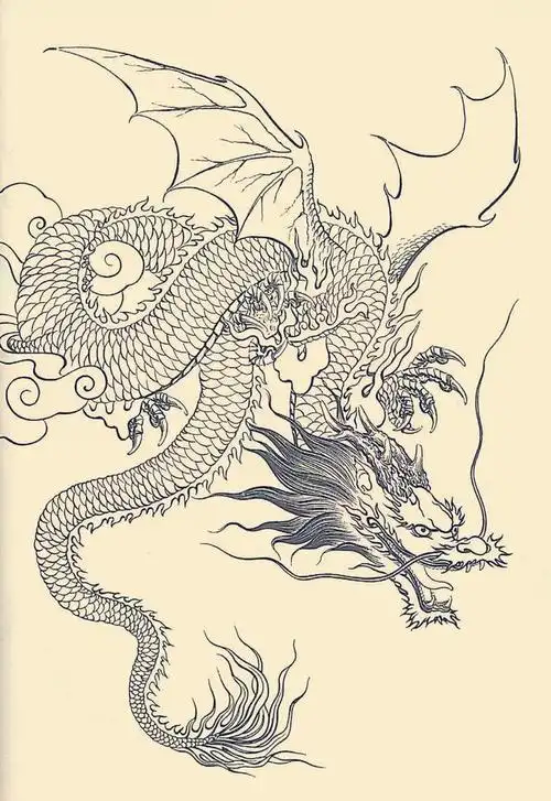 白描画稿:中华龙三十图谱